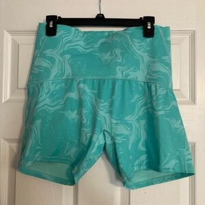 Gymshark Power Shorts - Turquoise Print, XXL